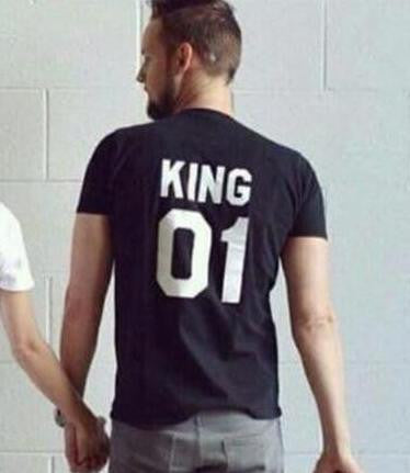 New Family King Queen Letter Print Shirt,100% Cotton tshirt Mother and Daughter father Son Clothes Matching Princess Prince 1-6Y