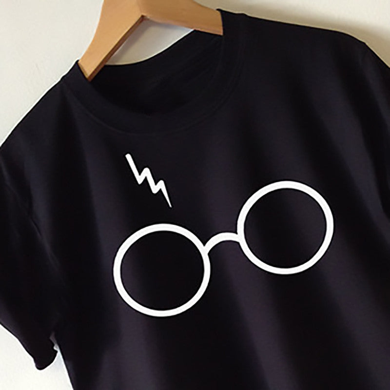 2016 New Womens Harry Potter Lightning Glasses Printed T-shirt Tees Harajuku Tshirt Plus Big Size S-xl