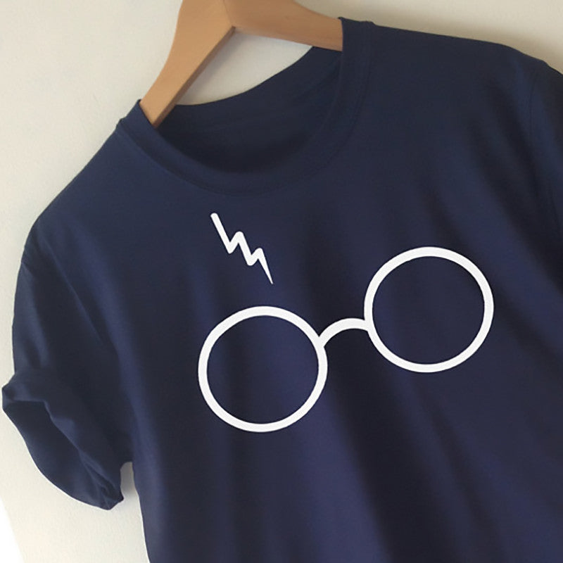 2016 New Womens Harry Potter Lightning Glasses Printed T-shirt Tees Harajuku Tshirt Plus Big Size S-xl