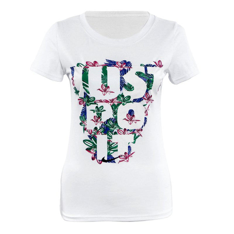 Women Short Sleeve Casual Print Letter Autumn t Shirt Sexy Tops Femmes Tees Cotton White Pink Women's tshirts Clothing