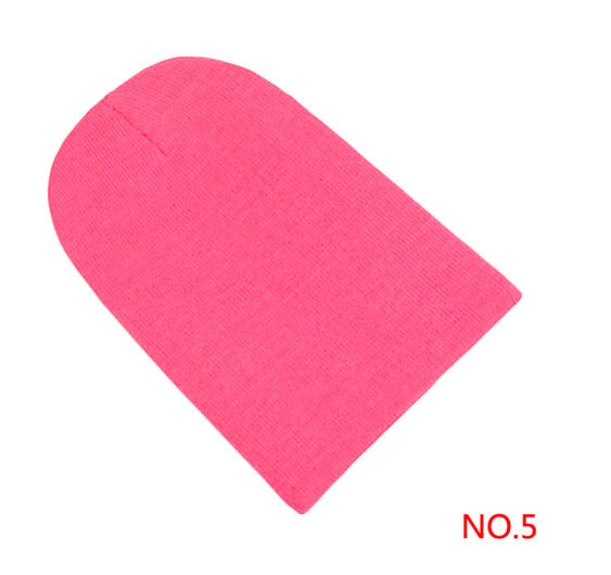 Winter Warm Unsex Knitting Women Men Wool Fluorescence Color Sport Outdoors Tabby Solid Elastic Beanie Hedging Hat Hats