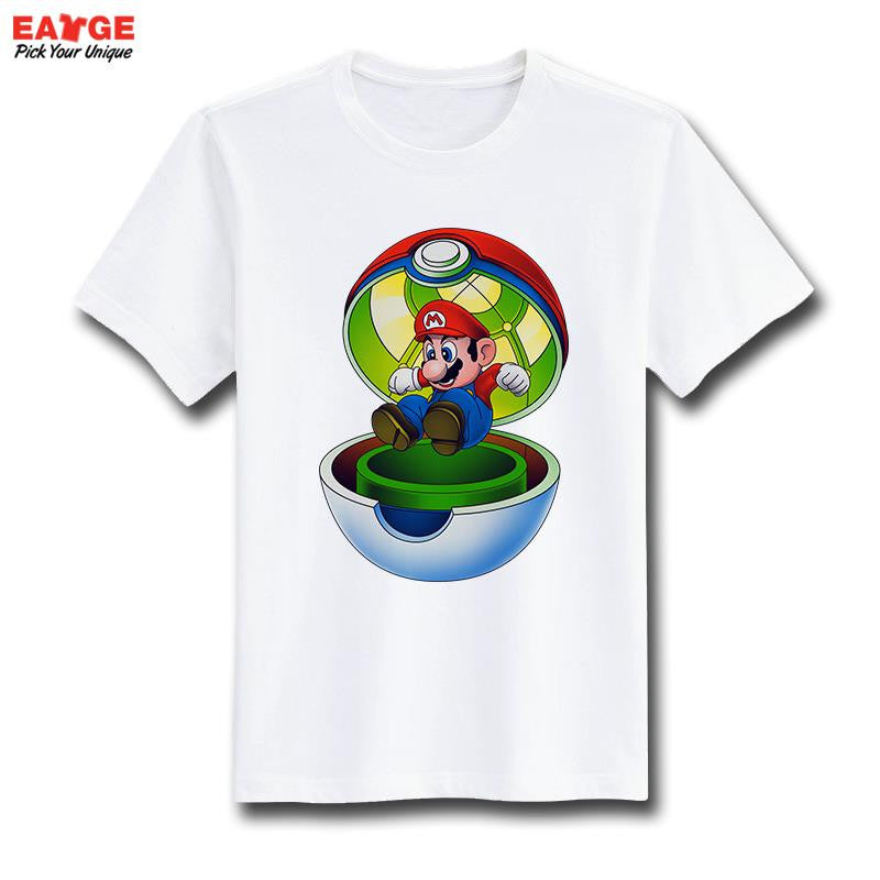 Pokemon Go T Shirt Fashion New Design Pikachu Funny Cool T-shirt Short Sleeve Anime White Printed Tshirt Men Unisex Tee