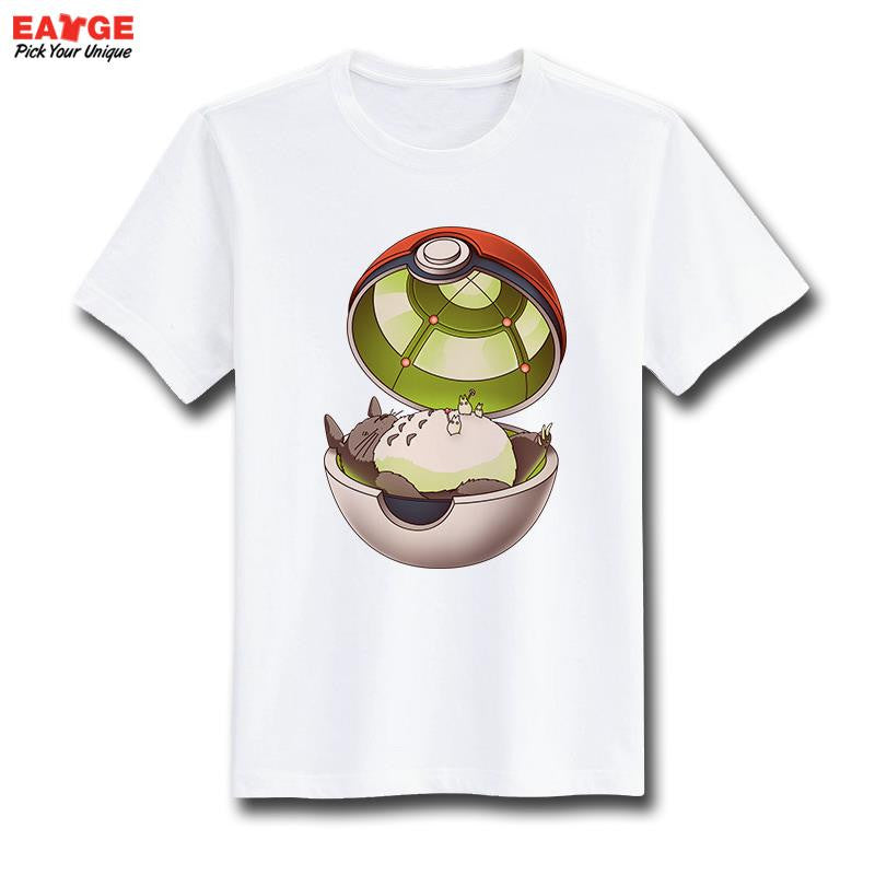 Pokemon Go T Shirt Fashion New Design Pikachu Funny Cool T-shirt Short Sleeve Anime White Printed Tshirt Men Unisex Tee