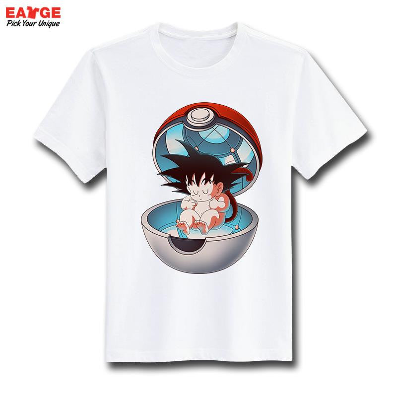 Pokemon Go T Shirt Fashion New Design Pikachu Funny Cool T-shirt Short Sleeve Anime White Printed Tshirt Men Unisex Tee