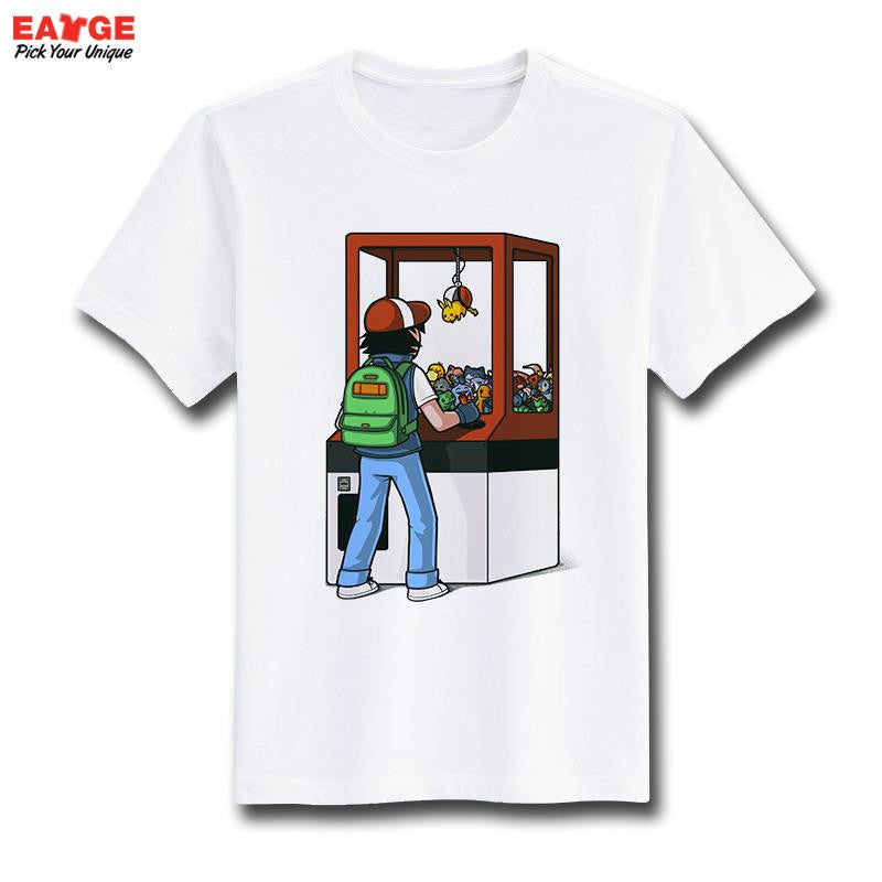 Pokemon Go T Shirt Fashion New Design Pikachu Funny Cool T-shirt Short Sleeve Anime White Printed Tshirt Men Unisex Tee