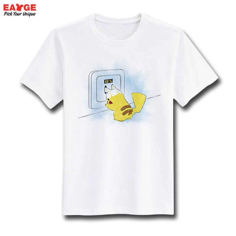 Pokemon Go T Shirt Fashion New Design Pikachu Funny Cool T-shirt Short Sleeve Anime White Printed Tshirt Men Unisex Tee