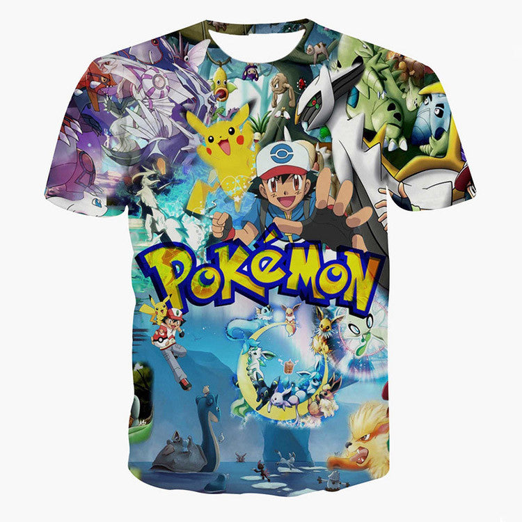 2016 Letskeep Mens 3D anime Pokemon Go t shirt cartoon Pikachu plus size t-shirts unisex breathable tshirt homme S-3XL,MA174