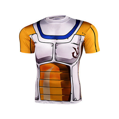 2016 Fashion Brand Anime Dragon Ball Z Vegeta T Shirt Men Super Saiyan Goku Fitness Cosplay 3D Printed T-Shirts tshirt