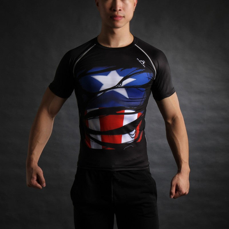 batman T Shirt Captain America Civil War Tee 3D Printed T-shirts Men Marvel Avengers 3 Short Sleeve Fitness  Clothing Male