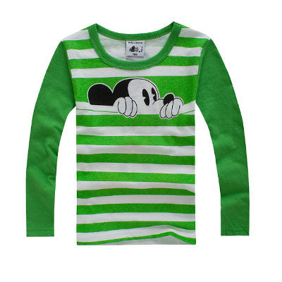 Autumn Winter 100% Cotton Kids T Shirt Cartoon Mouse Long Sleeve Baby Boys Girls T-Shirt Children Pullovers Tee Boys Clothes