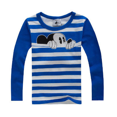 Autumn Winter 100% Cotton Kids T Shirt Cartoon Mouse Long Sleeve Baby Boys Girls T-Shirt Children Pullovers Tee Boys Clothes