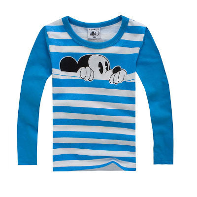 Autumn Winter 100% Cotton Kids T Shirt Cartoon Mouse Long Sleeve Baby Boys Girls T-Shirt Children Pullovers Tee Boys Clothes