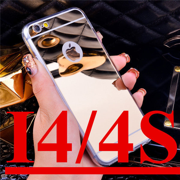 High Quality Fashion Deluxe Electroplating Mirror TPU Clear Soft Phone Case Cover for iPhone 4 4S 5 5S 6S 6 7 Plus Case Cover