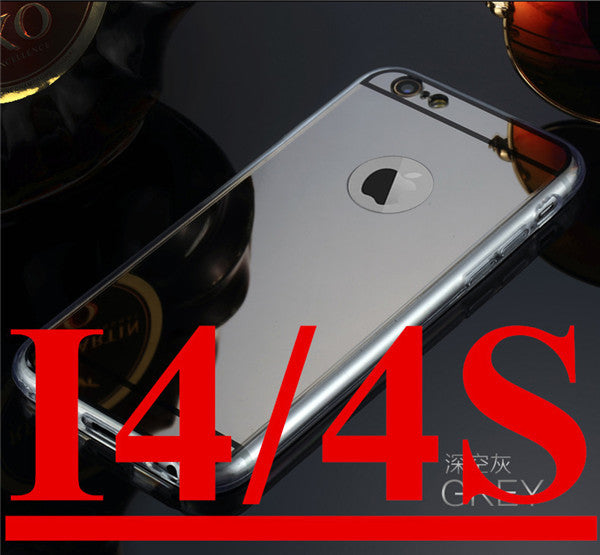High Quality Fashion Deluxe Electroplating Mirror TPU Clear Soft Phone Case Cover for iPhone 4 4S 5 5S 6S 6 7 Plus Case Cover