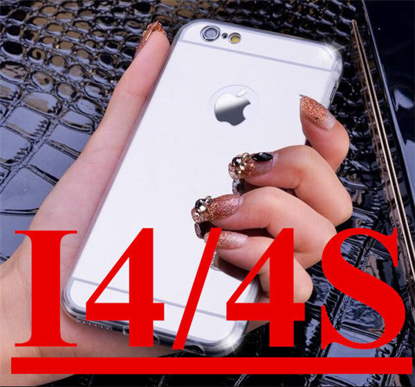 High Quality Fashion Deluxe Electroplating Mirror TPU Clear Soft Phone Case Cover for iPhone 4 4S 5 5S 6S 6 7 Plus Case Cover