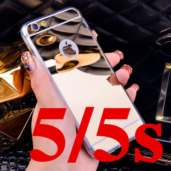 High Quality Fashion Deluxe Electroplating Mirror TPU Clear Soft Phone Case Cover for iPhone 4 4S 5 5S 6S 6 7 Plus Case Cover