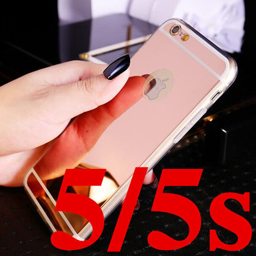 High Quality Fashion Deluxe Electroplating Mirror TPU Clear Soft Phone Case Cover for iPhone 4 4S 5 5S 6S 6 7 Plus Case Cover