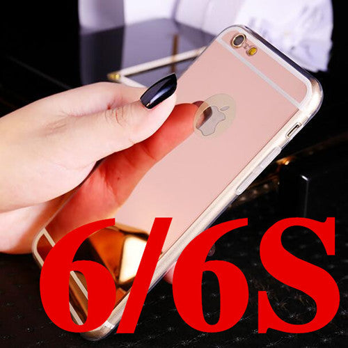High Quality Fashion Deluxe Electroplating Mirror TPU Clear Soft Phone Case Cover for iPhone 4 4S 5 5S 6S 6 7 Plus Case Cover