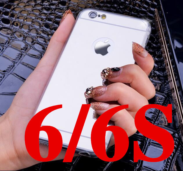 High Quality Fashion Deluxe Electroplating Mirror TPU Clear Soft Phone Case Cover for iPhone 4 4S 5 5S 6S 6 7 Plus Case Cover