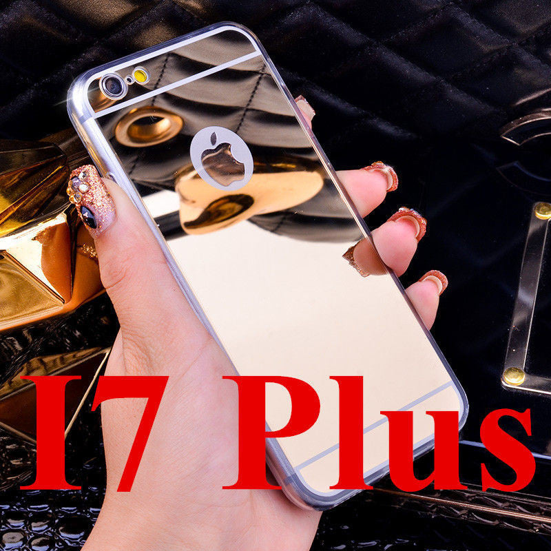 High Quality Fashion Deluxe Electroplating Mirror TPU Clear Soft Phone Case Cover for iPhone 4 4S 5 5S 6S 6 7 Plus Case Cover
