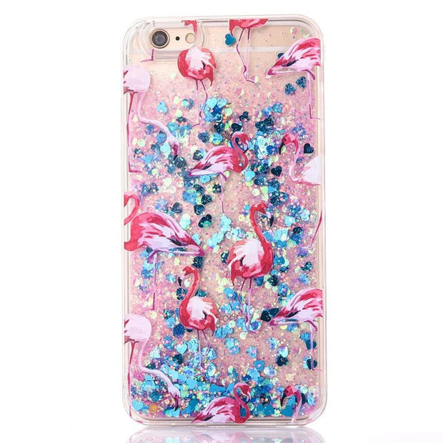 New Fashion Liquid Glitter meteor sand sequins Colorful Dynamic Transparent Hard Mobile Phone Cases For iphone4s/5 SE/6 6s/7Plus