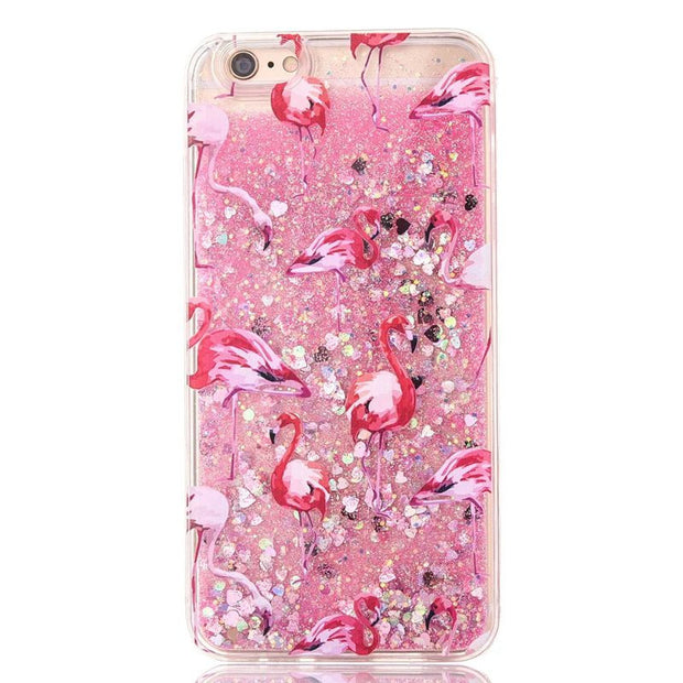 New Fashion Liquid Glitter meteor sand sequins Colorful Dynamic Transparent Hard Mobile Phone Cases For iphone4s/5 SE/6 6s/7Plus