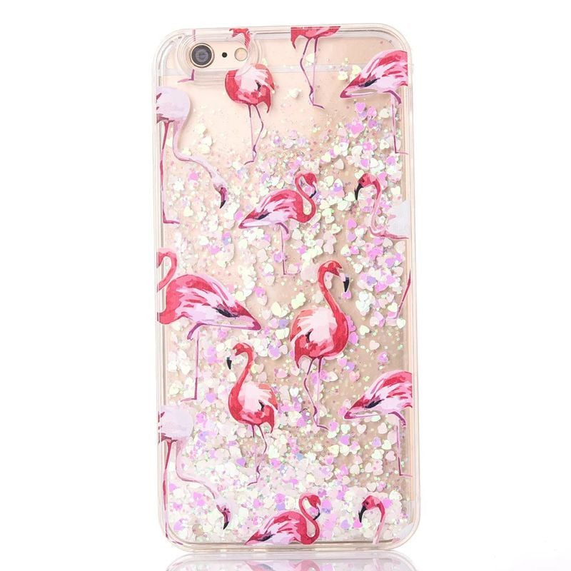 New Fashion Liquid Glitter meteor sand sequins Colorful Dynamic Transparent Hard Mobile Phone Cases For iphone4s/5 SE/6 6s/7Plus