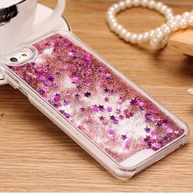 New Fashion Liquid Glitter meteor sand sequins Colorful Dynamic Transparent Hard Mobile Phone Cases For iphone4s/5 SE/6 6s/7Plus
