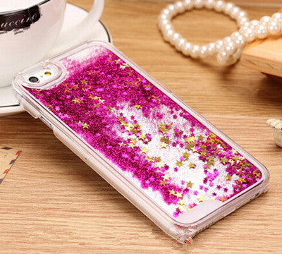 New Fashion Liquid Glitter meteor sand sequins Colorful Dynamic Transparent Hard Mobile Phone Cases For iphone4s/5 SE/6 6s/7Plus