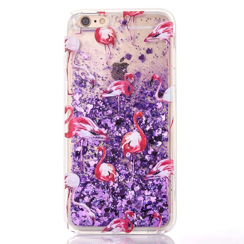 New Fashion Liquid Glitter meteor sand sequins Colorful Dynamic Transparent Hard Mobile Phone Cases For iphone4s/5 SE/6 6s/7Plus