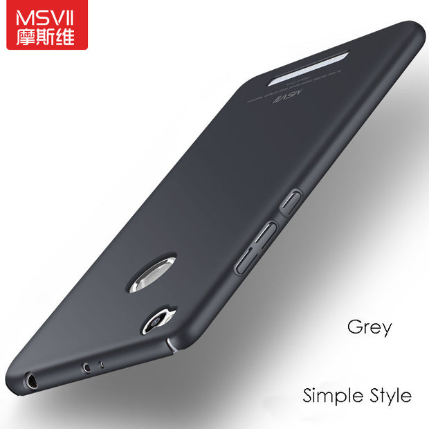 MSVII Coque For Xiaomi Redmi 3 Pro Case Hard Frosted PC Back Cover 360 Full Protection Housing For Xiaomi Redmi 3s 10 Styles