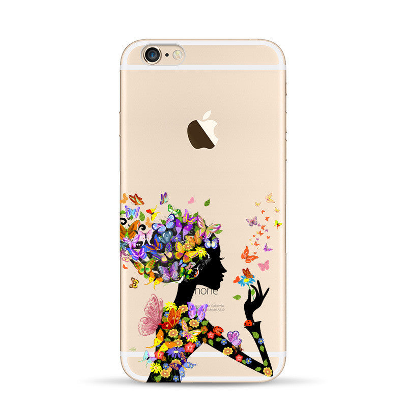 New Christmas Panda Pineapple Girl Case for iphone 6 6s Plus 6Plus 5 5s SE soft silicone Protector Cover fundas bag capa Cases