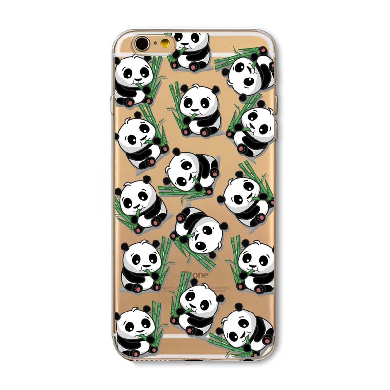New Christmas Panda Pineapple Girl Case for iphone 6 6s Plus 6Plus 5 5s SE soft silicone Protector Cover fundas bag capa Cases