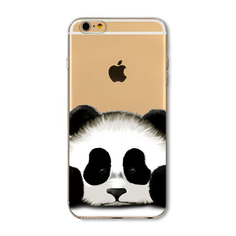 New Christmas Panda Pineapple Girl Case for iphone 6 6s Plus 6Plus 5 5s SE soft silicone Protector Cover fundas bag capa Cases
