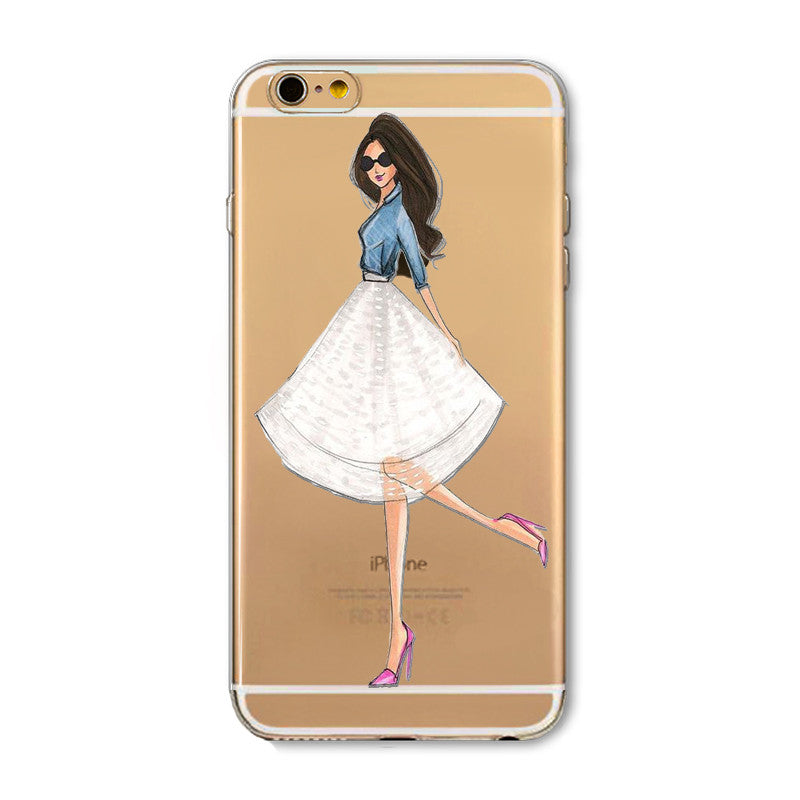 New Christmas Panda Pineapple Girl Case for iphone 6 6s Plus 6Plus 5 5s SE soft silicone Protector Cover fundas bag capa Cases