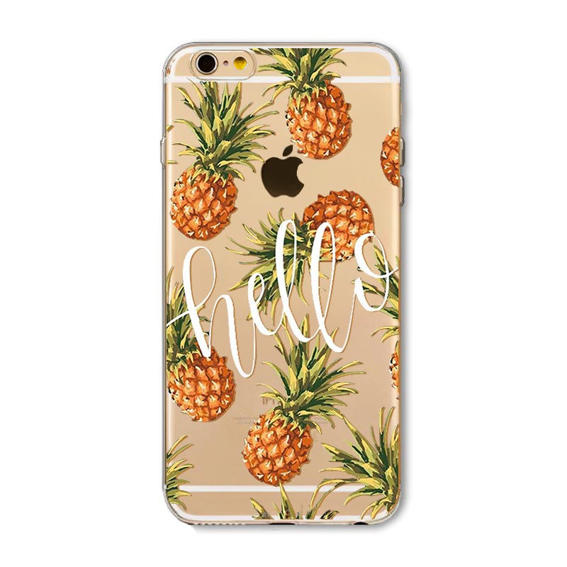 New Christmas Panda Pineapple Girl Case for iphone 6 6s Plus 6Plus 5 5s SE soft silicone Protector Cover fundas bag capa Cases