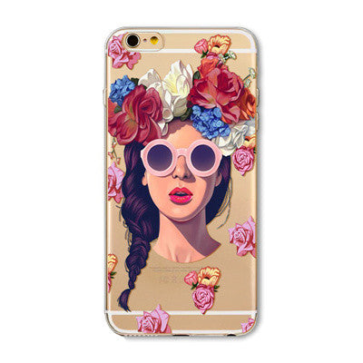 New Christmas Panda Pineapple Girl Case for iphone 6 6s Plus 6Plus 5 5s SE soft silicone Protector Cover fundas bag capa Cases