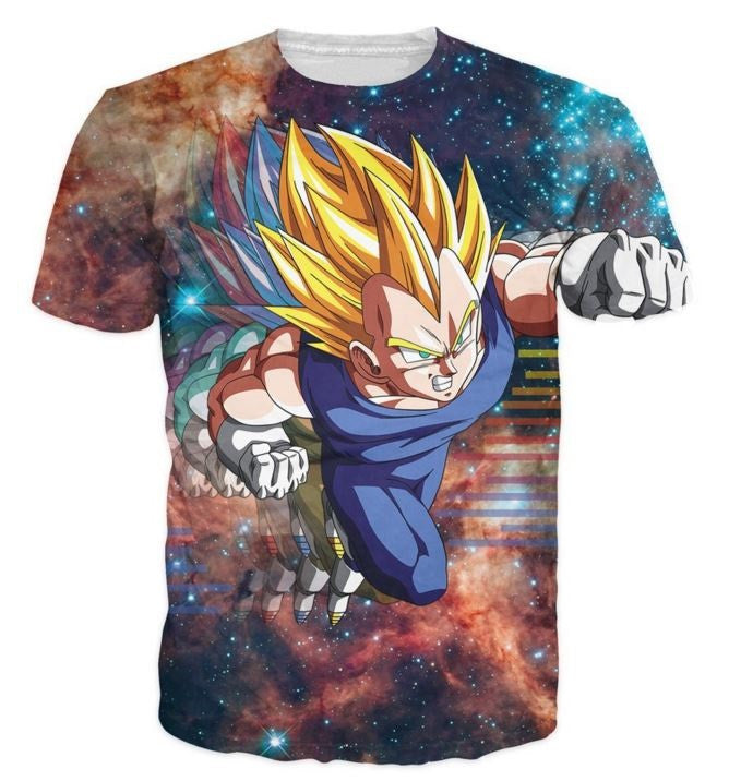 New Fashion Women Men Hipster 3D t shirt Galaxy tshirts Anime Dragon Ball Z Vegeta t shirts DBZ Tees Summer Casual tee shirts