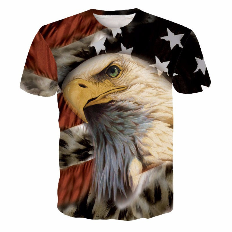 Newest Harajuku Tee Shirt USA America Flag Eagle Prints tshirts Men Women Hipster 3D t shirt Hip Hop Tops