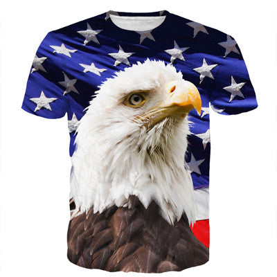 Newest Harajuku Tee Shirt USA America Flag Eagle Prints tshirts Men Women Hipster 3D t shirt Hip Hop Tops