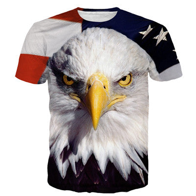 Newest Harajuku Tee Shirt USA America Flag Eagle Prints tshirts Men Women Hipster 3D t shirt Hip Hop Tops