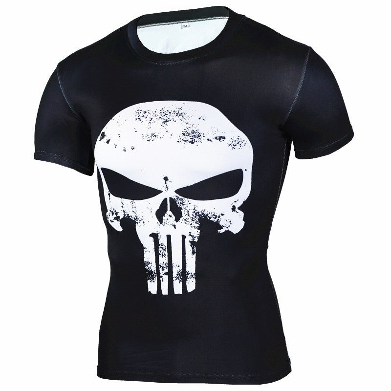 New Fitness Compression Shirt Men Anime Superhero Punisher Skull Captain Americ Superman 3D T Shirt Bodybuilding Crossfit tshirt