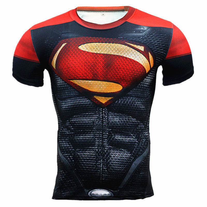 New Fitness Compression Shirt Men Anime Superhero Punisher Skull Captain Americ Superman 3D T Shirt Bodybuilding Crossfit tshirt
