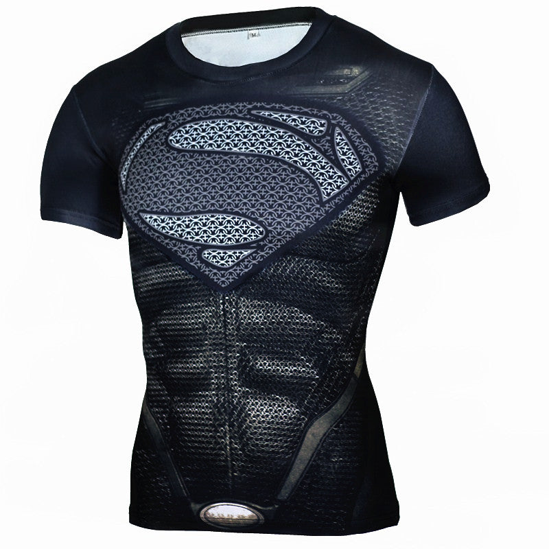 New Fitness Compression Shirt Men Anime Superhero Punisher Skull Captain Americ Superman 3D T Shirt Bodybuilding Crossfit tshirt