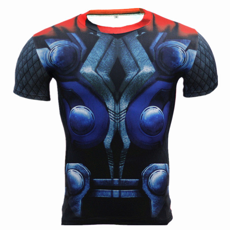 New Fitness Compression Shirt Men Anime Superhero Punisher Skull Captain Americ Superman 3D T Shirt Bodybuilding Crossfit tshirt