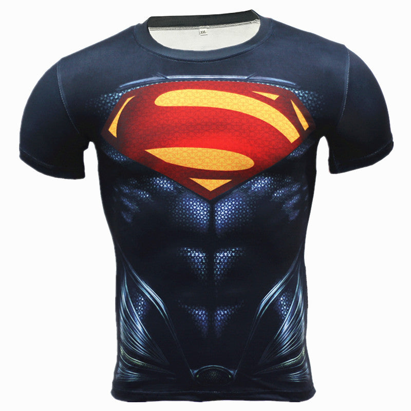 New Fitness Compression Shirt Men Anime Superhero Punisher Skull Captain Americ Superman 3D T Shirt Bodybuilding Crossfit tshirt