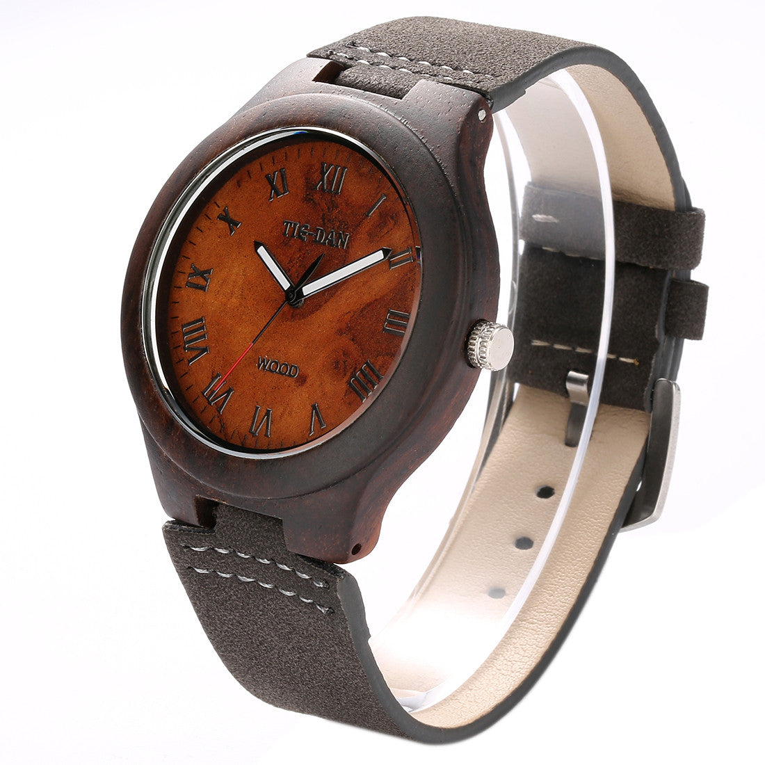 New Arrival Nature Maple Wooden Case Genuine Leather Quartz Wrist Watch Relojes Men Women Luxury Roman Numeral Wrist Watch