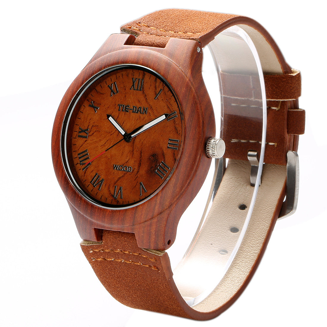 New Arrival Nature Maple Wooden Case Genuine Leather Quartz Wrist Watch Relojes Men Women Luxury Roman Numeral Wrist Watch
