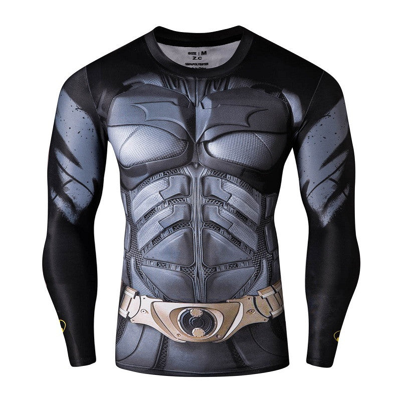2016New Fashion Fitness Compression Shirt Men Cosplay Male Crossfit Plus Size Bodybuilding 3D Printed Batman Superman Tshirt