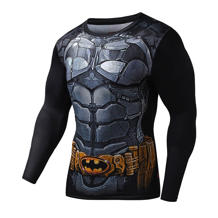 2016New Fashion Fitness Compression Shirt Men Cosplay Male Crossfit Plus Size Bodybuilding 3D Printed Batman Superman Tshirt